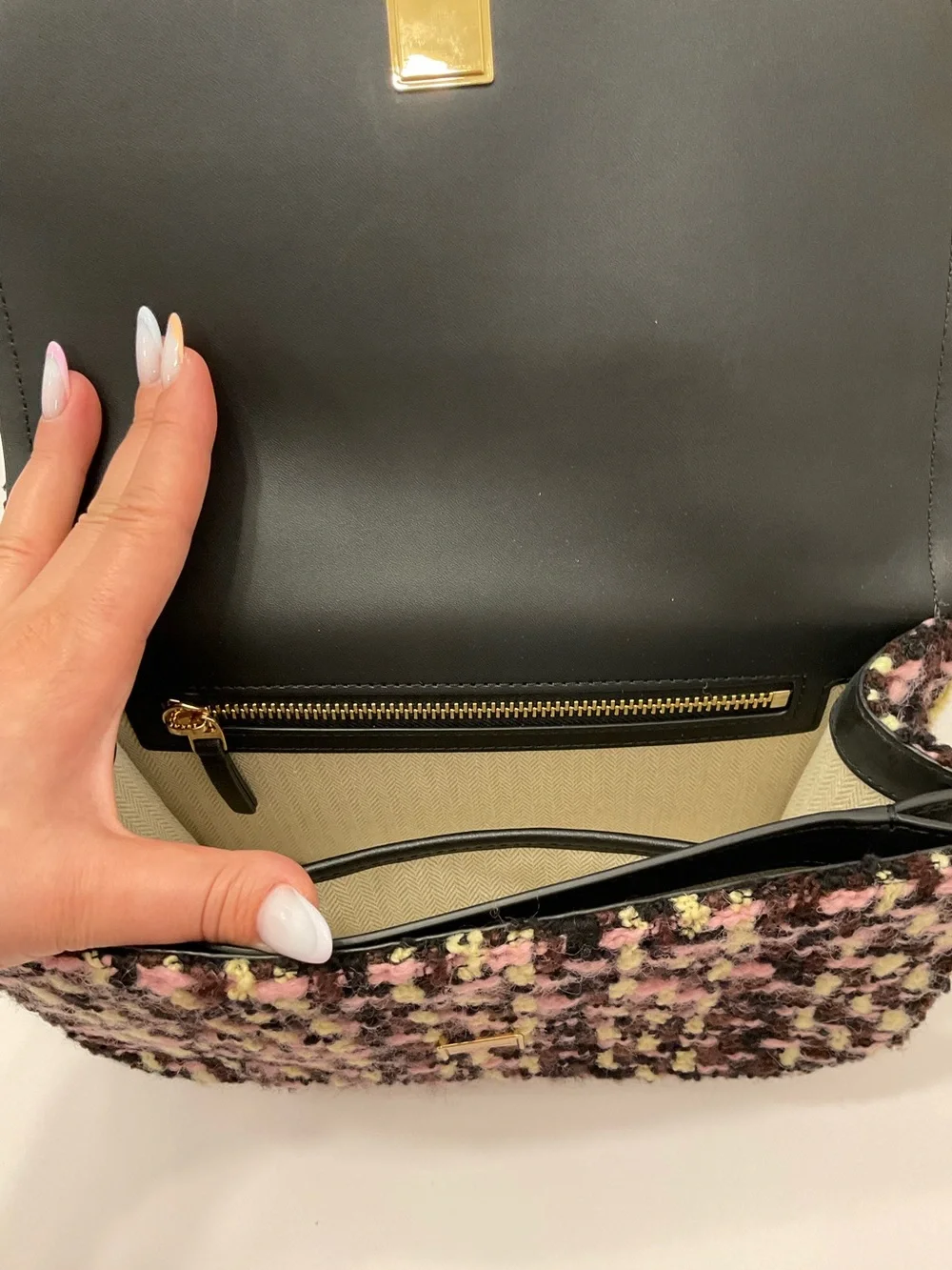 NWT Tory Burch Tweed Shoulder Bag - Picture 11 of 14